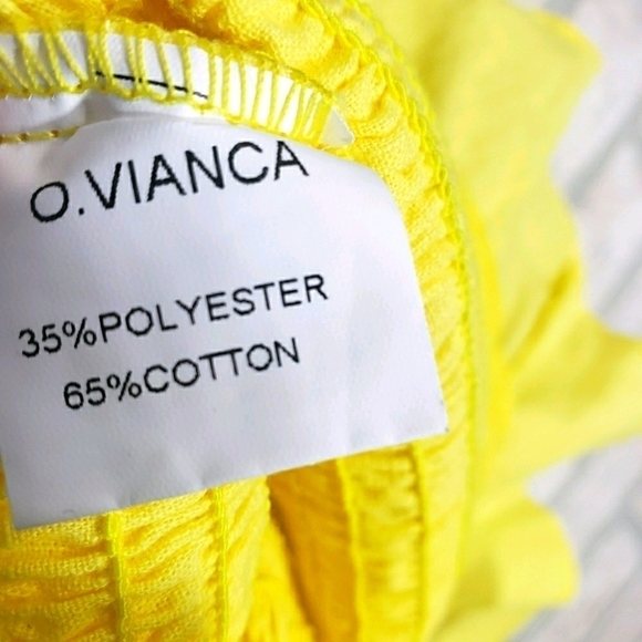 O. VIANCA Ruffled Bodycon Mini Skirt Yellow Size S - Picture 4 of 5